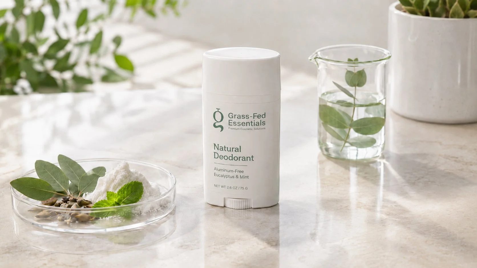 Aluminum-free natural tallow deodorant stick